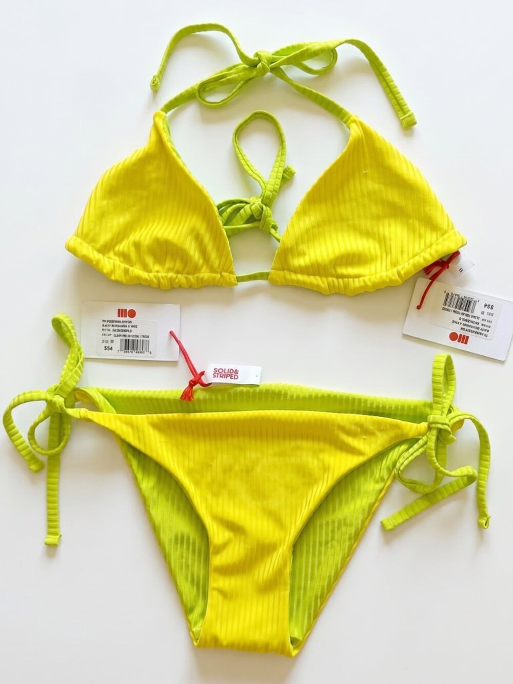 Solid & Striped Iris Reversible Bikini Daffodil Pear Medium NWT - Picture 3 of 9